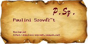 Paulini Szovát névjegykártya
